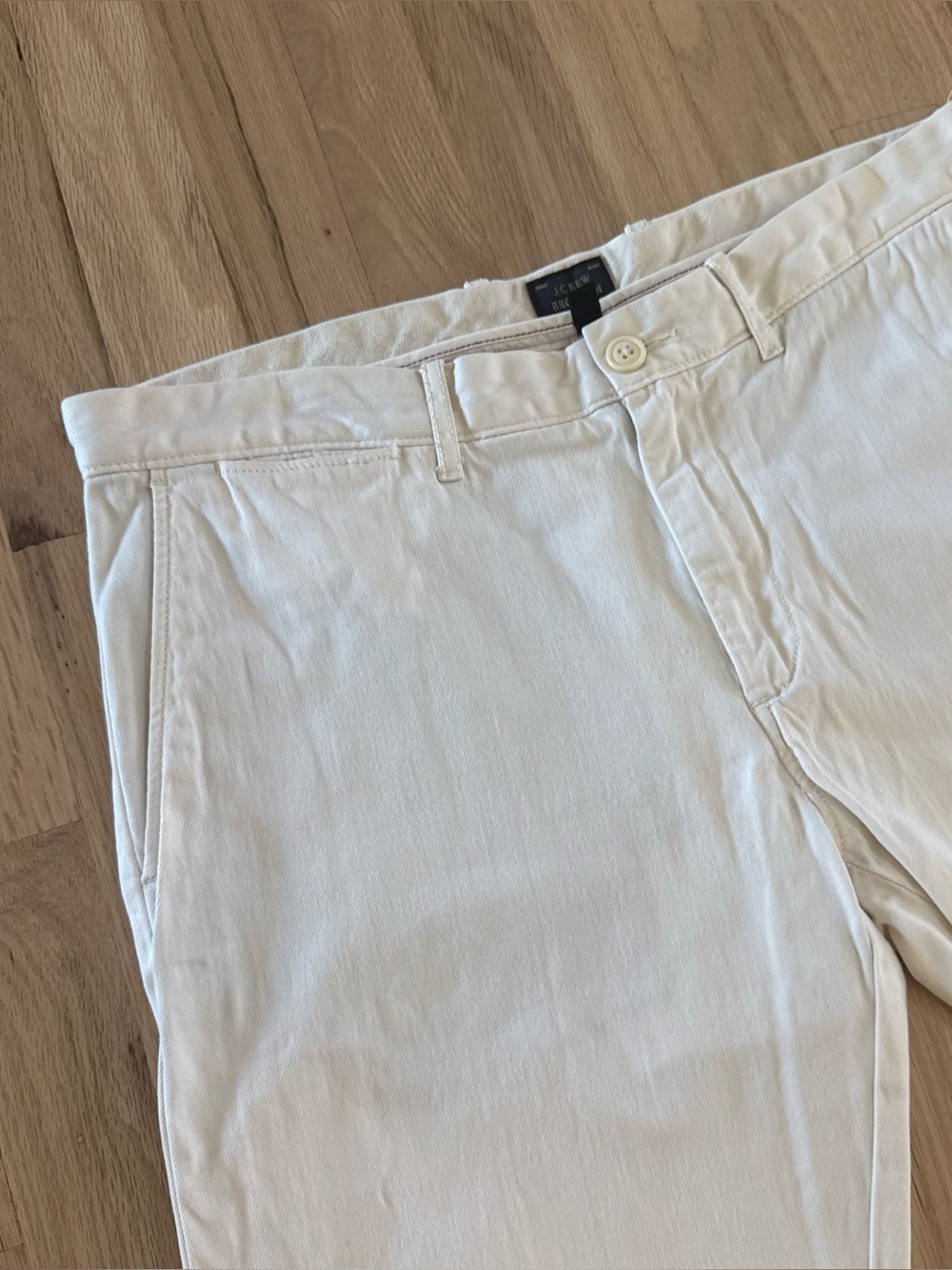 J.Crew Pants Men 33x32 Cream Broken In Fit Chino Casual Cotton Faded Preppy